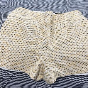 BCBGMaxAzria High Waist Cream Knit Shorts